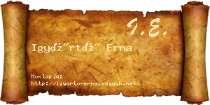 Igyártó Erna névjegykártya
